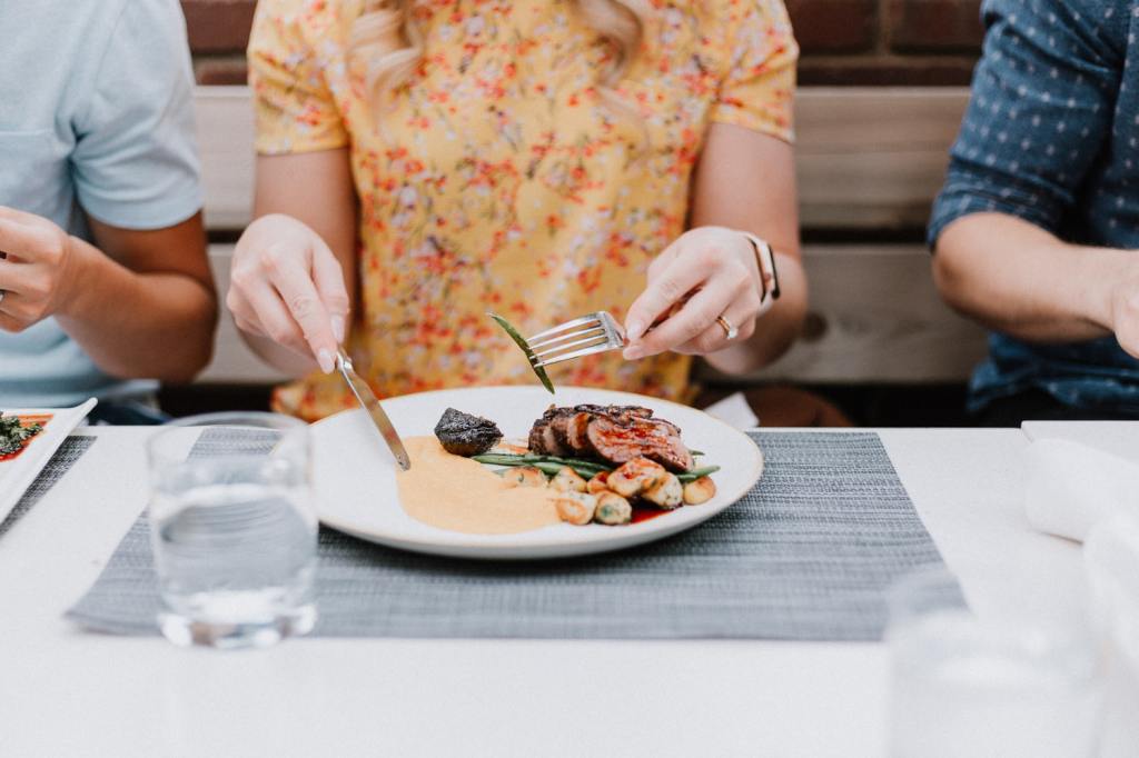 Woman eating food