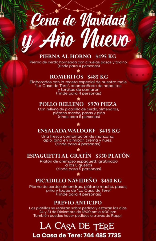 Cenas de navidad y de año nuevo en Acapulco.