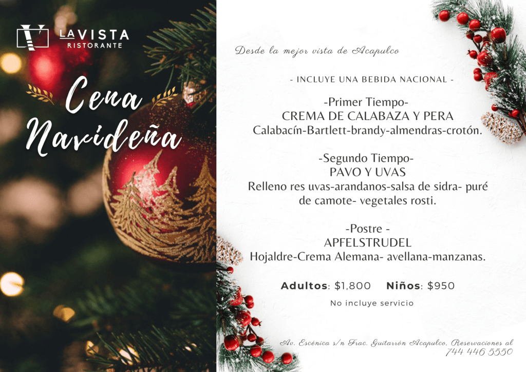 Cenas de navidad y de año nuevo en Acapulco.